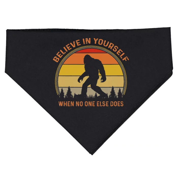 Cool Sasquatch Big Foot Gift Believe In Yourself USA-Made Doggie Bandana