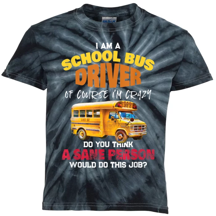 Crazy School Bus Driver Back To School Funny School Bus Kids Tie-Dye T-Shirt