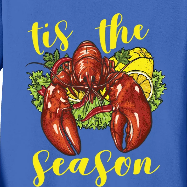 Crawfish Season Boil Crayfish Cooking Lobster Funny Gift Kids Long Sleeve Shirt