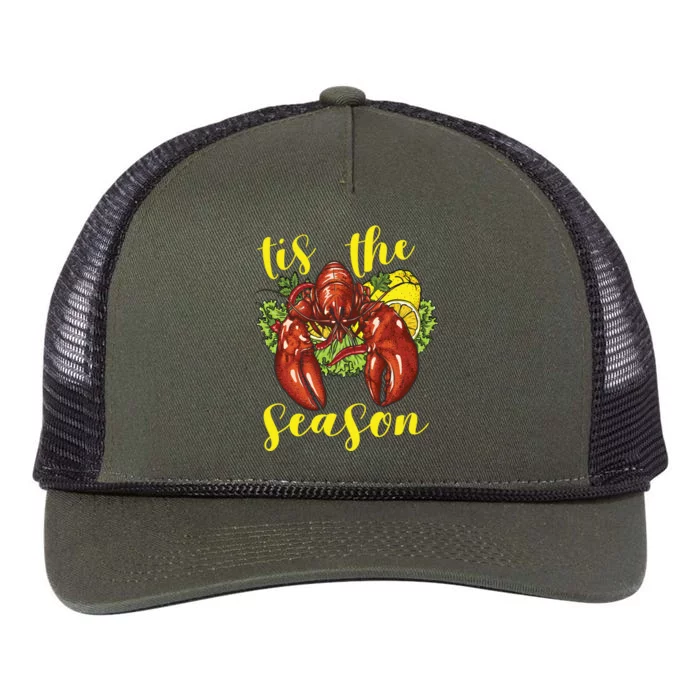 Crawfish Season Boil Crayfish Cooking Lobster Funny Gift Retro Rope Trucker Hat Cap