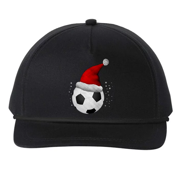 Christmas Soccer Ball Santa Hat Funny Sport Xmas Boys Great Gift Snapback Five-Panel Rope Hat