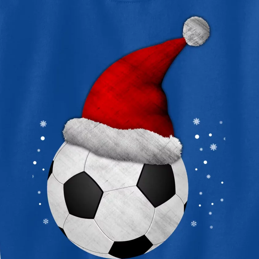 Christmas Soccer Ball Santa Hat Funny Sport Xmas Boys Great Gift Kids Sweatshirt