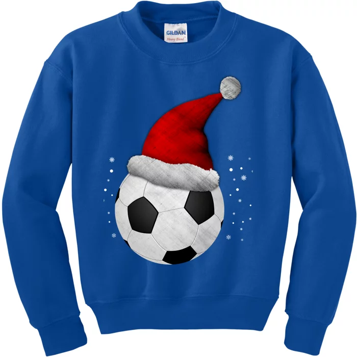 Christmas Soccer Ball Santa Hat Funny Sport Xmas Boys Great Gift Kids Sweatshirt