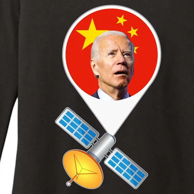 Chinese Satellite Balloon Joe Biden Womens CVC Long Sleeve Shirt