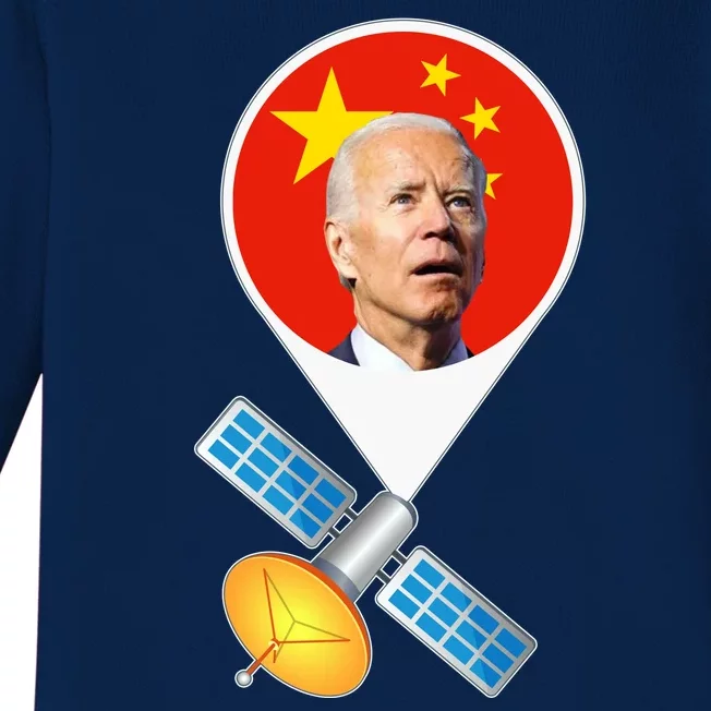 Chinese Satellite Balloon Joe Biden Baby Long Sleeve Bodysuit