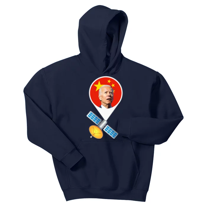 Chinese Satellite Balloon Joe Biden Kids Hoodie