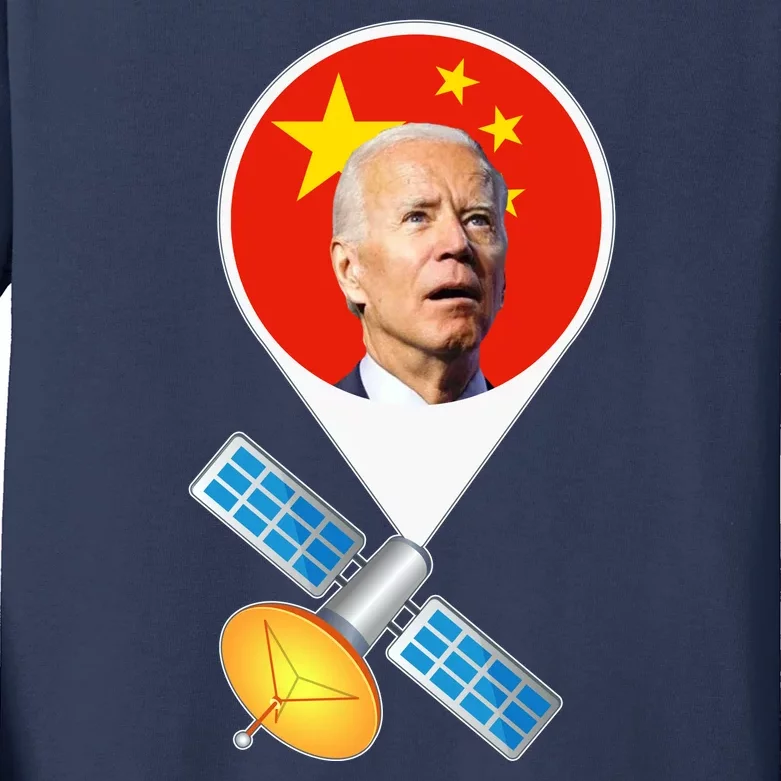 Chinese Satellite Balloon Joe Biden Kids Long Sleeve Shirt