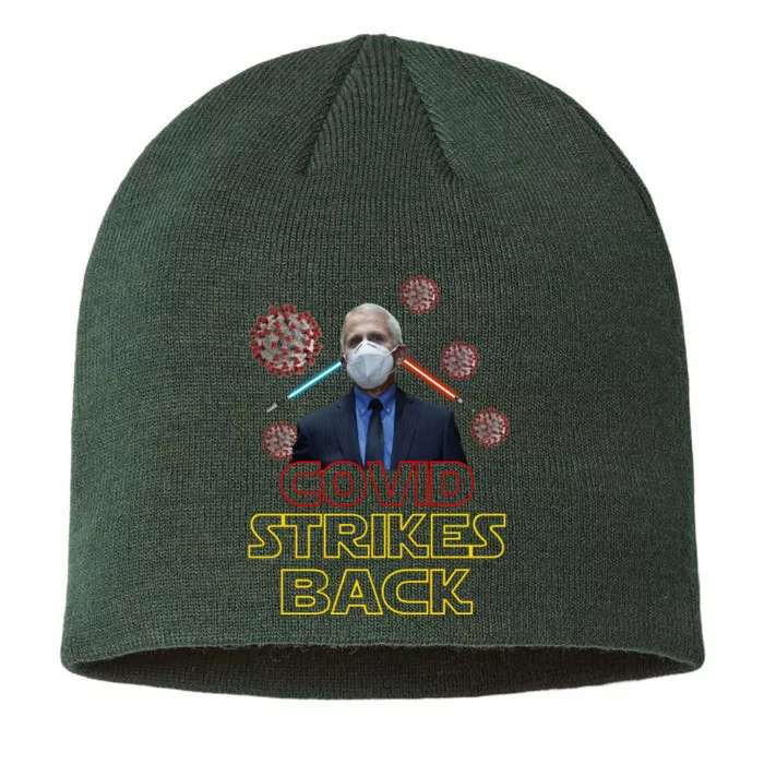 Covid Strikes Back Dr Fauci Funny 8 1/2in Sustainable Knit Beanie