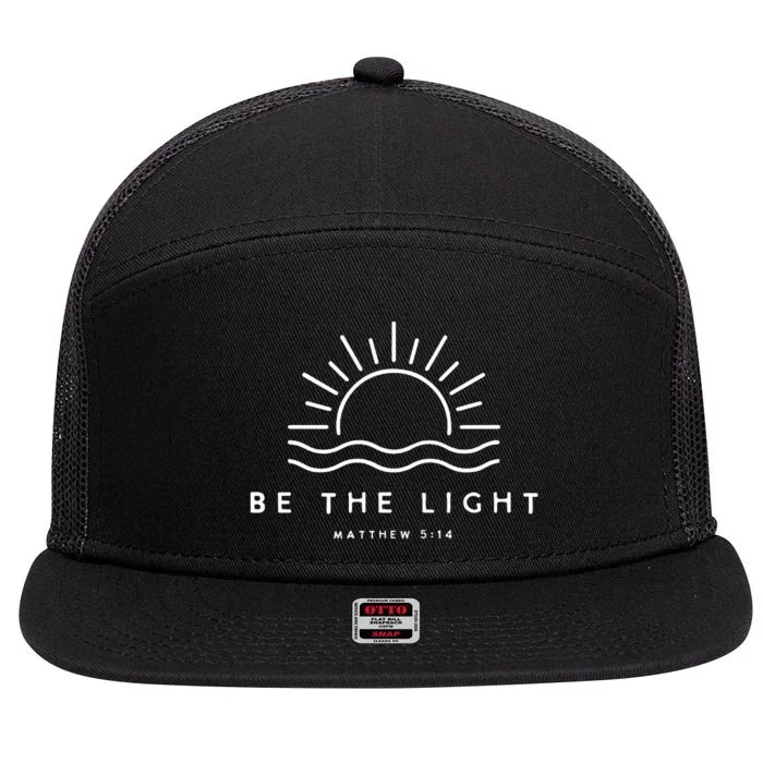 Christian Shirts Be The Light 7 Panel Mesh Trucker Snapback Hat