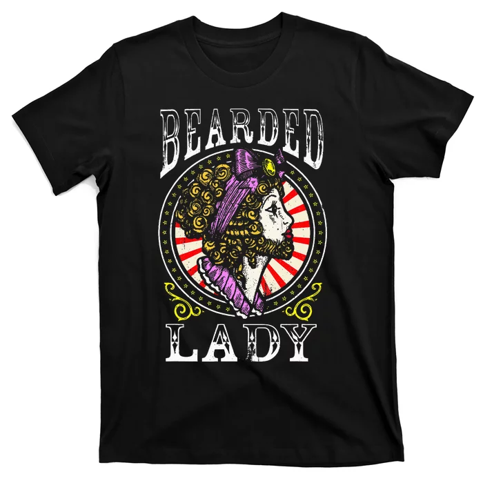 Circus Staff Bearded Lady Costume Vintage Carnival T-Shirt