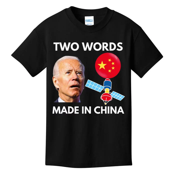 Chinese Spy Balloon Funny Surveillance Joe Biden China Flag Kids T-Shirt