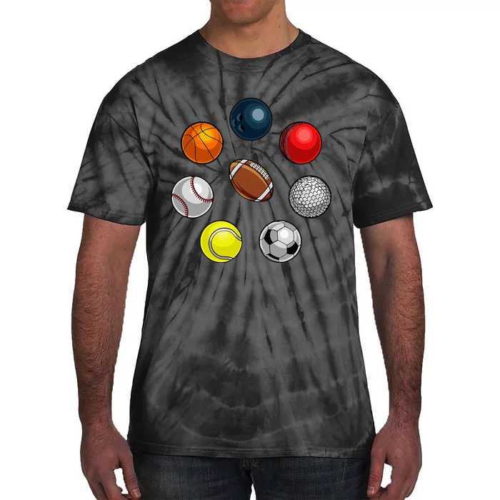 Cartoon Sports Balls Design Tie-Dye T-Shirt