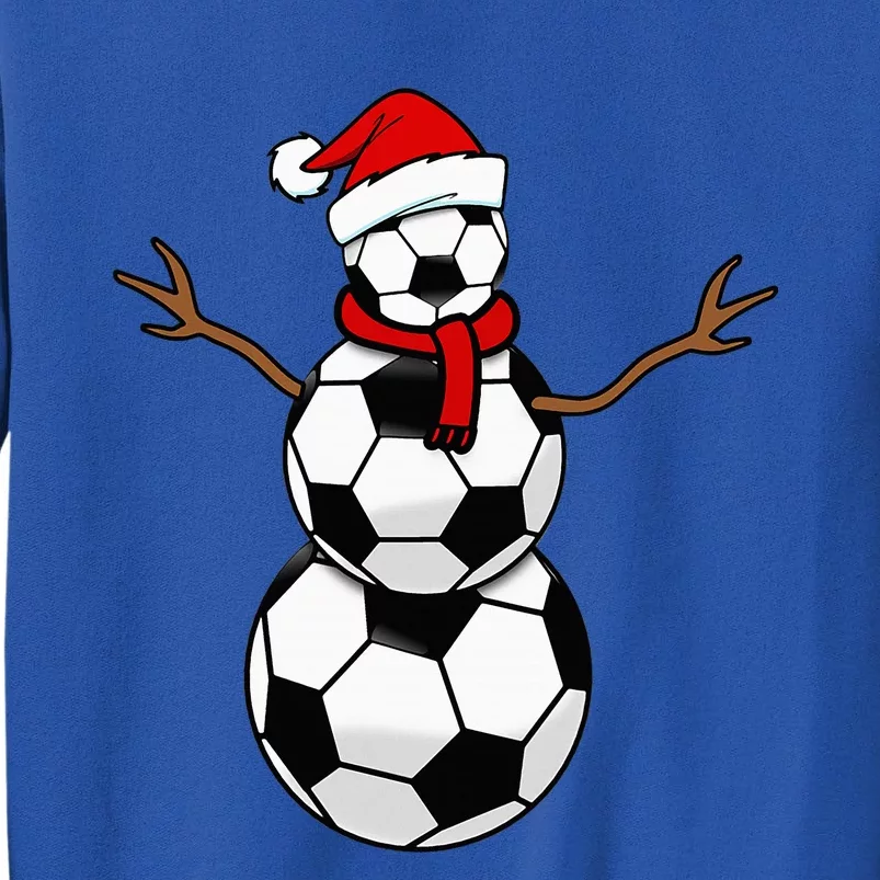 Christmas Soccer Balls Santa Snowman Tall Sweatshirt