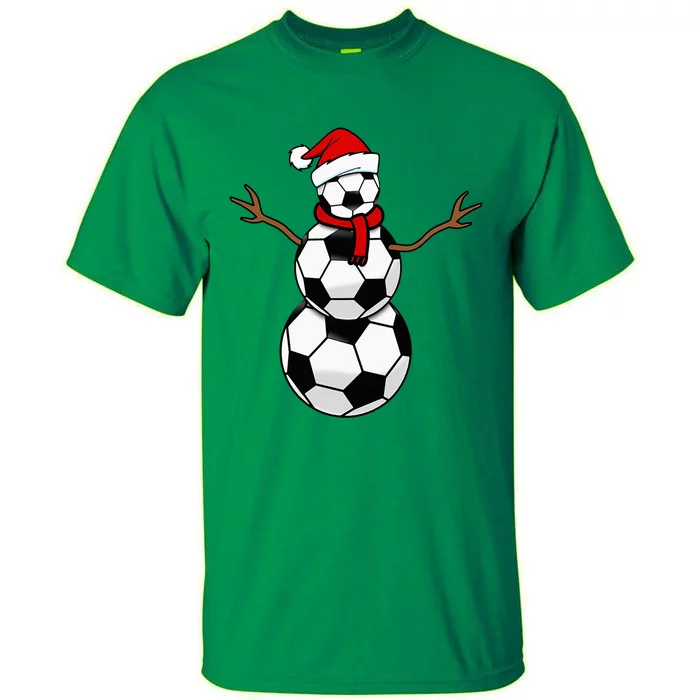 Christmas Soccer Balls Santa Snowman Tall T-Shirt