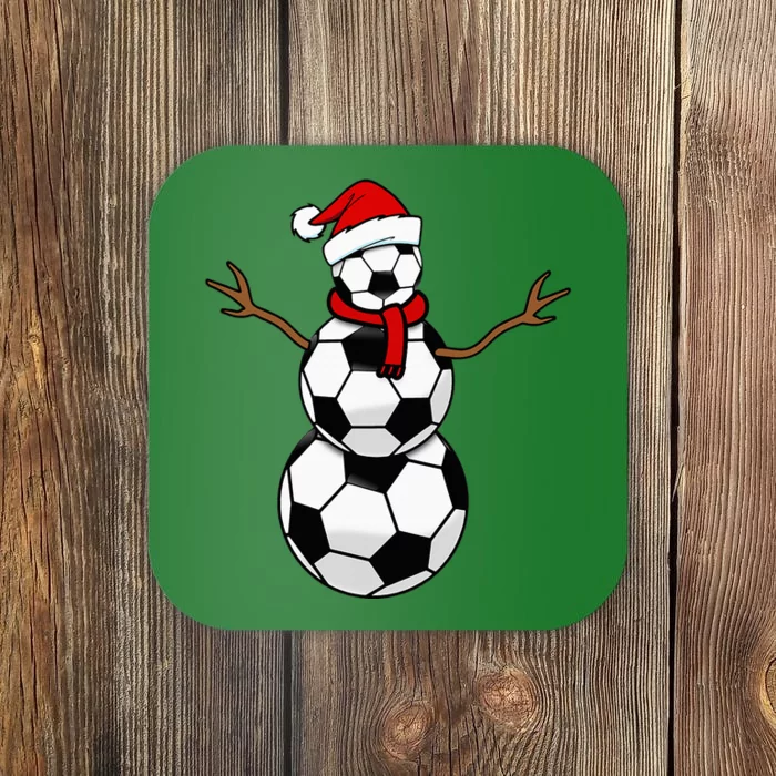 Christmas Soccer Balls Santa Snowman Coaster