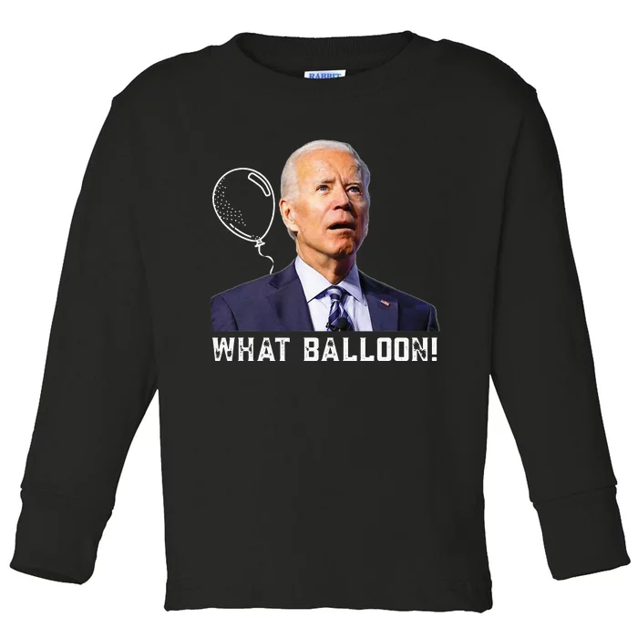 Chinese Spy Balloon Funny Surveillance Joe Biden Toddler Long Sleeve Shirt