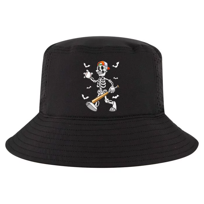 Cool Skeleton Baseball Lover Halloween Baseball Player Cool Comfort Performance Bucket Hat