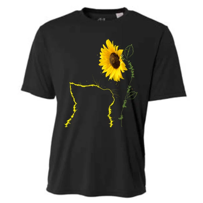 Cat Sunflower Be Your Own Sunshine Gift For Cat Mom Dad Cooling Performance Crew T-Shirt