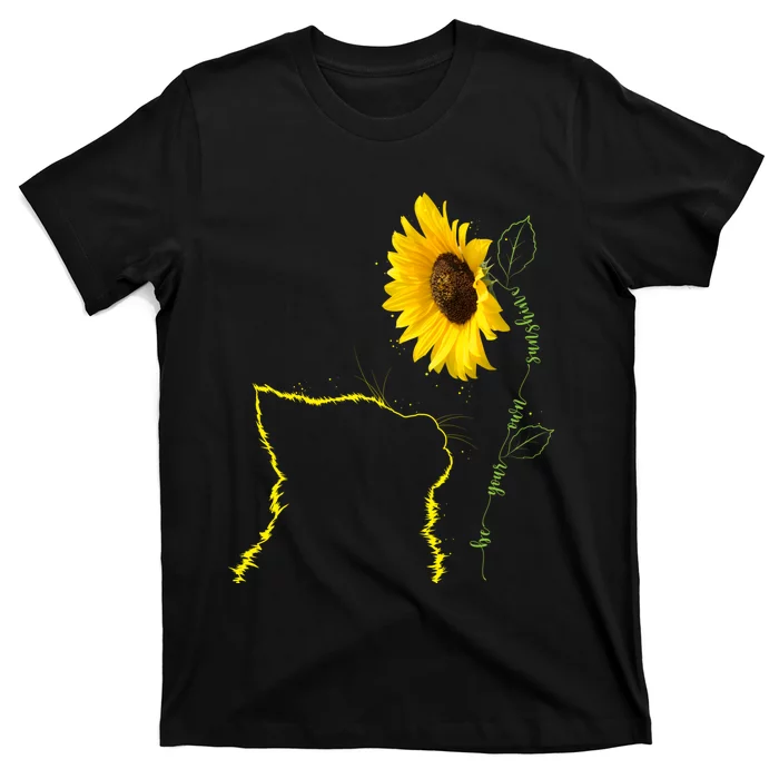 Cat Sunflower Be Your Own Sunshine Gift For Cat Mom Dad T-Shirt