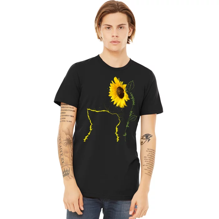 Cat Sunflower Be Your Own Sunshine Gift For Cat Mom Dad Premium T-Shirt