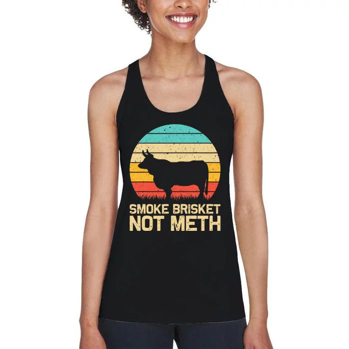 Cool Smoke Brisket Not Meth Funny Grilling Women's Racerback Tank