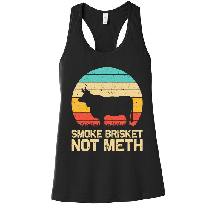 Cool Smoke Brisket Not Meth Funny Grilling Women's Racerback Tank