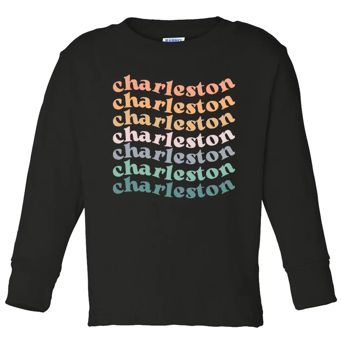 Charleston Sc Bachelorette Vintage 70s Retro Toddler Long Sleeve Shirt