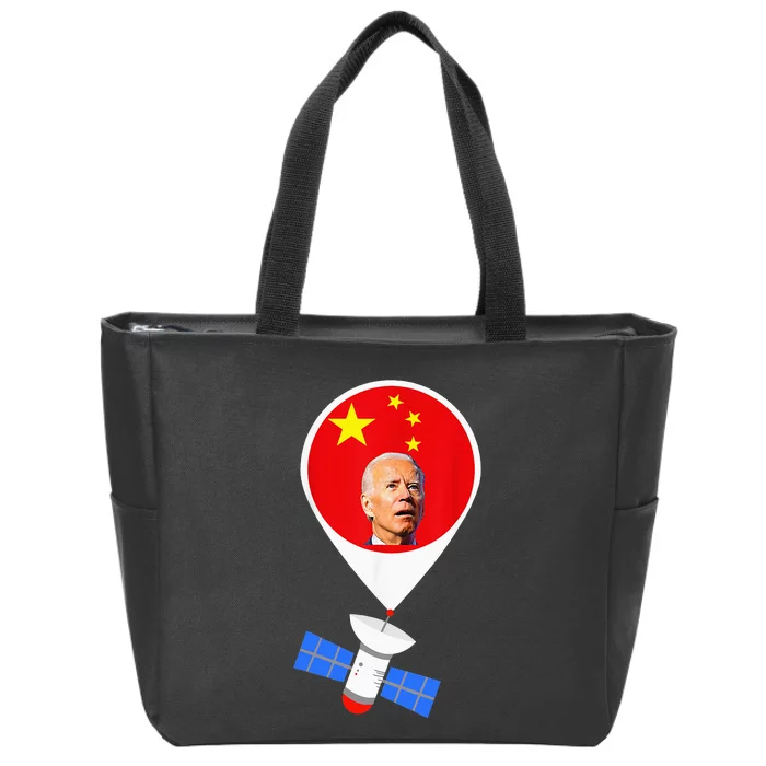 Chinese Spy Balloon Funny Surveillance Joe Biden Zip Tote Bag