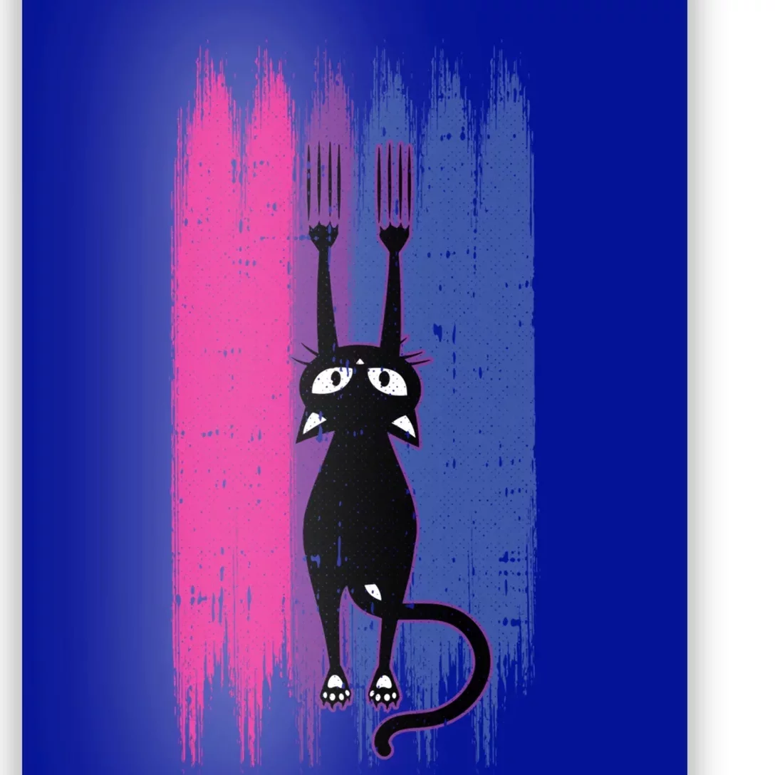 Cat Scratching Bisexual Pride Cute Kitten Kitty Lgbtq Ally Gift Poster