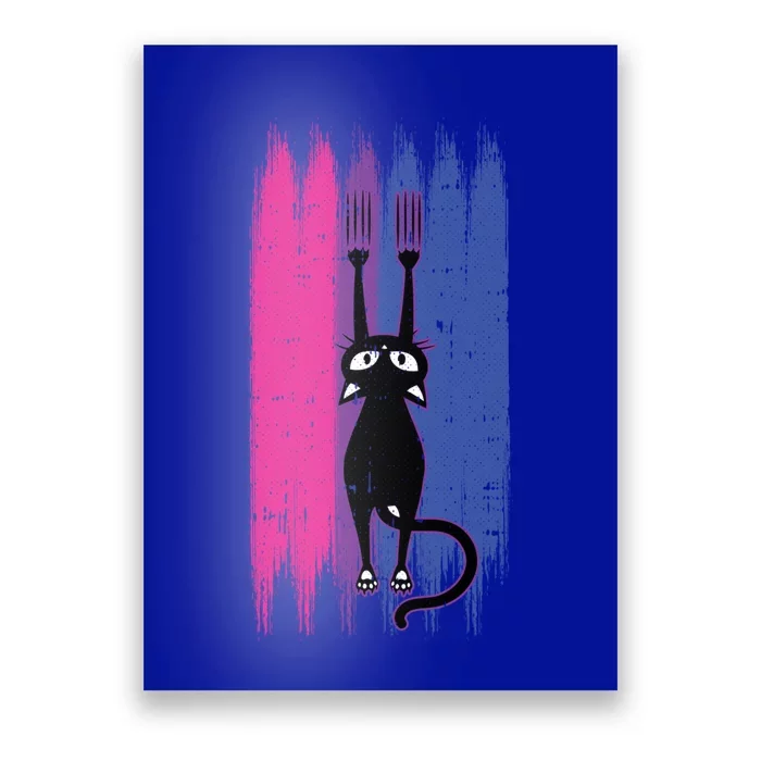 Cat Scratching Bisexual Pride Cute Kitten Kitty Lgbtq Ally Gift Poster