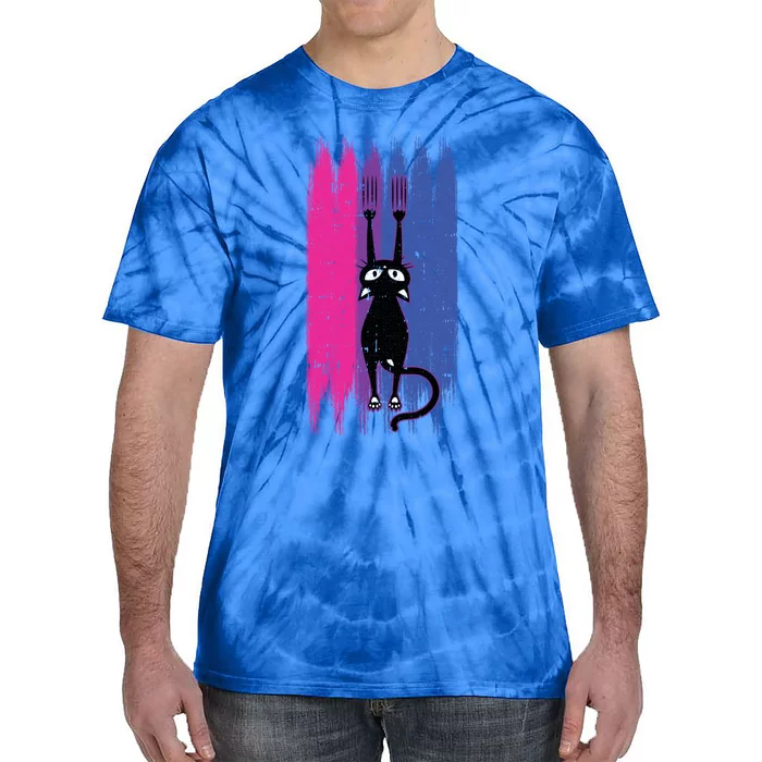 Cat Scratching Bisexual Pride Cute Kitten Kitty Lgbtq Ally Gift Tie-Dye T-Shirt