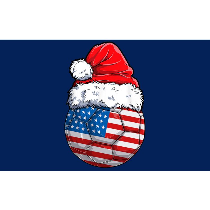 Christmas Soccer Ball Santa Hat USA Flag Xmas American Bumper Sticker