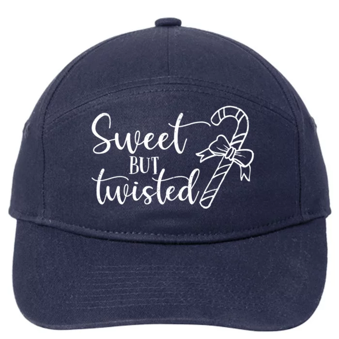 Christmas Sweet But Twisted Candy Cane Funny Xmas Gift 7-Panel Snapback Hat