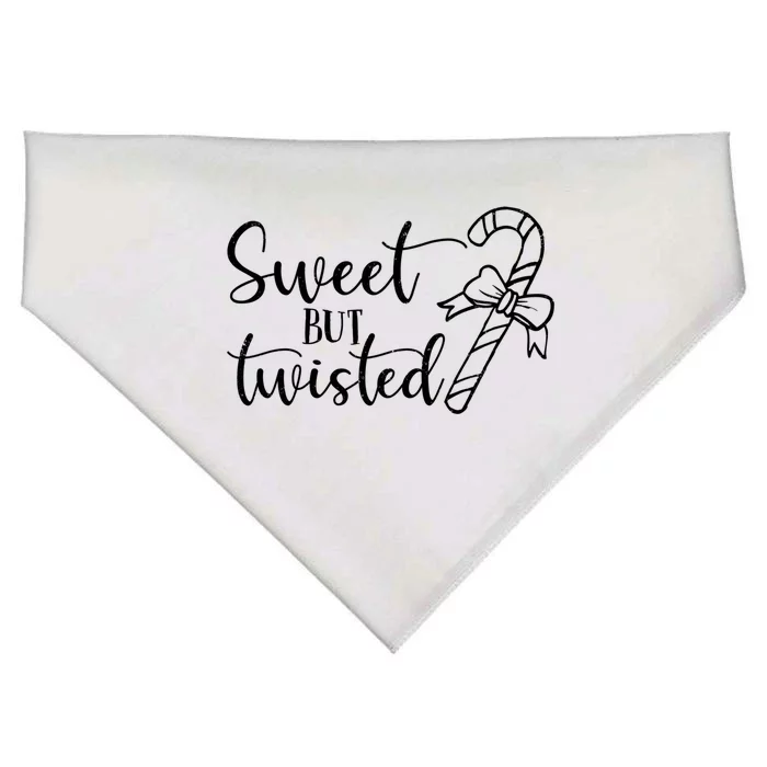 Christmas Sweet But Twisted Candy Cane Funny Xmas Gift USA-Made Doggie Bandana