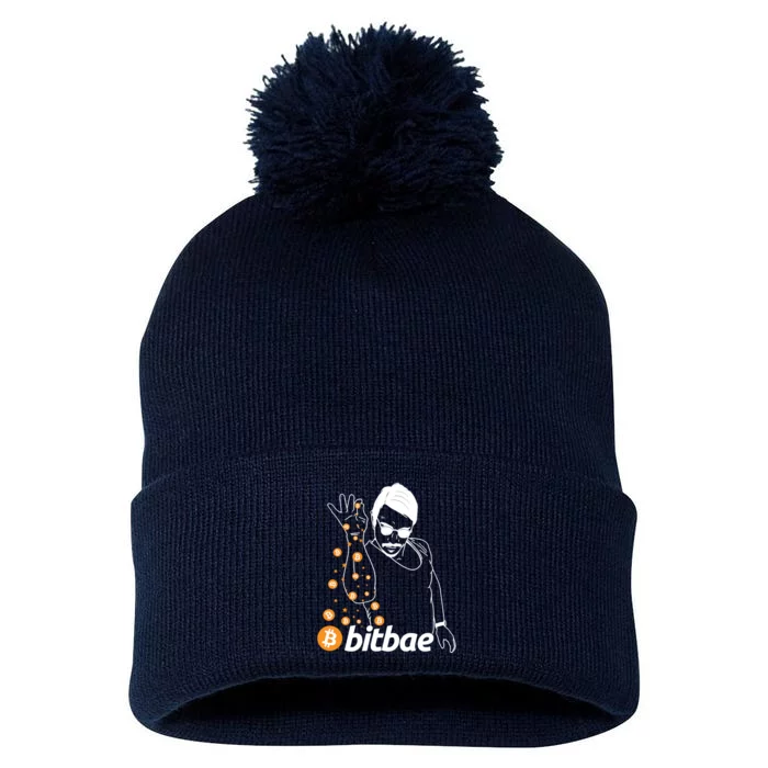 Crypto Salt Bae Bitcoin Pom Pom 12in Knit Beanie