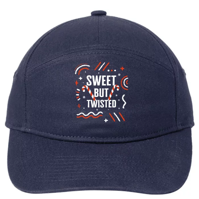 Christmas Sweet But Twisted Candy Cane Matching Design Tee Great Gift 7-Panel Snapback Hat