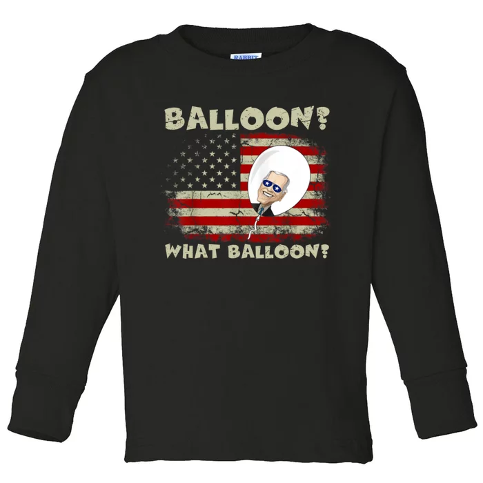 Chinese Spy Balloon What Balloon Funny Joe Biden Chinese Toddler Long Sleeve Shirt