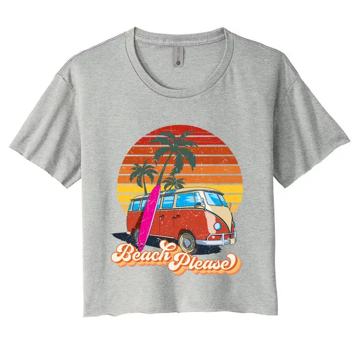 Cool Sunset Beach Please Women's Crop Top Tee