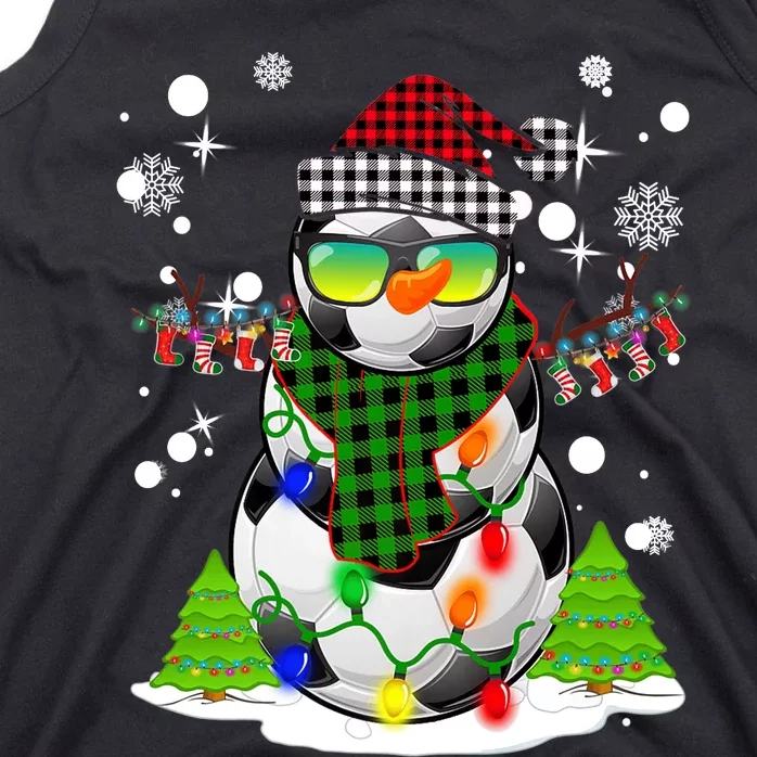 Christmas Soccer Ball Snowman Santa Hat Pajamas For Boys Premium Tank Top