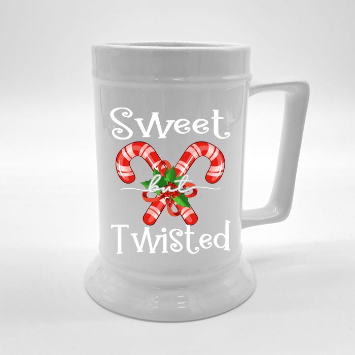 Christmas Sweet But Twisted Gift Candy Cane Xmas Gift Front & Back Beer Stein