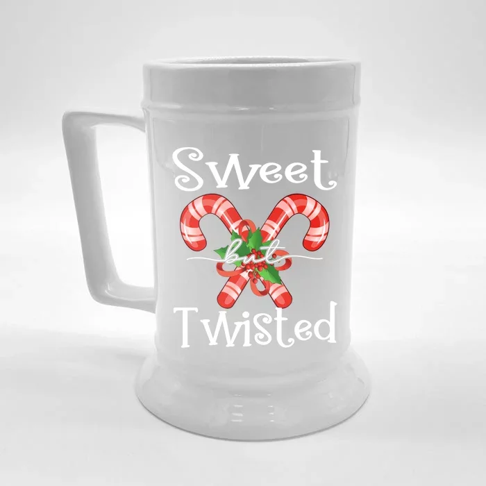 Christmas Sweet But Twisted Gift Candy Cane Xmas Gift Front & Back Beer Stein