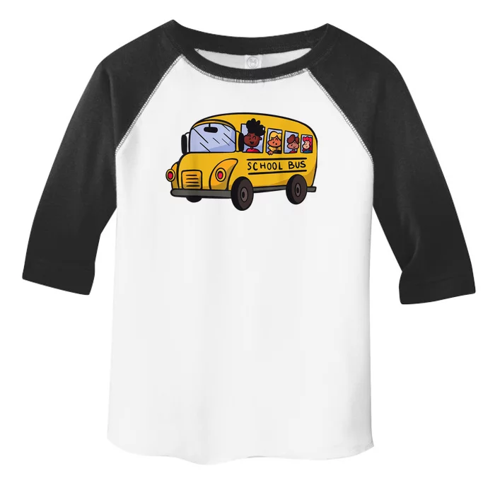 Cartoon School Bus I Kids I School Bus Toddler Fine Jersey T-Shirt