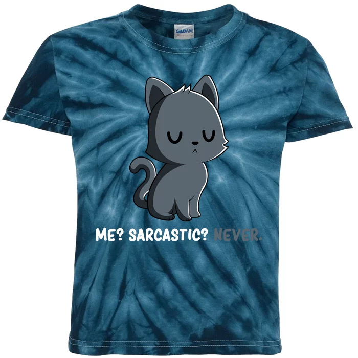 Cat Sarcasm Cute Kitty Sarcastic Kitten Kids Tie-Dye T-Shirt