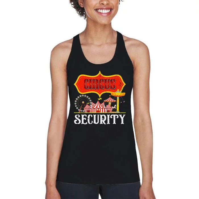 Circus Security Carnival Costume Carny Event Staff Circus Women's Racerback Tank