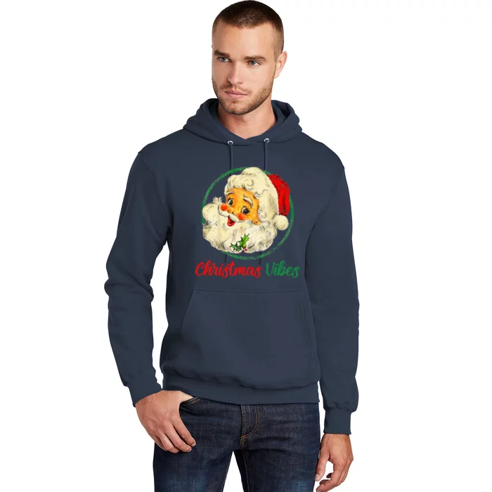 Christmas Santa Claus Face Funny Old Fashioned Hoodie