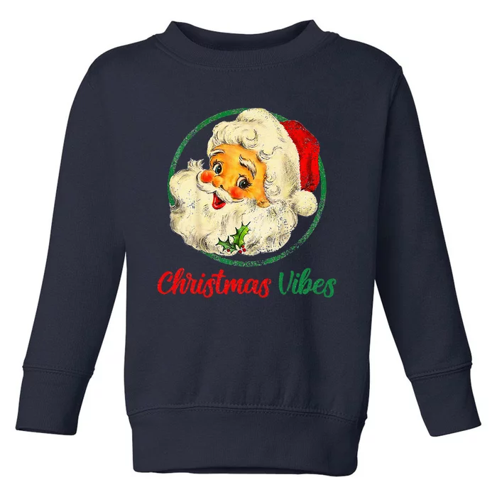 Christmas Santa Claus Face Funny Old Fashioned Toddler Sweatshirt