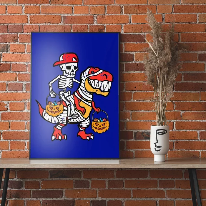 Cool Skeleton Cap Dino Mummy Halloween Poster