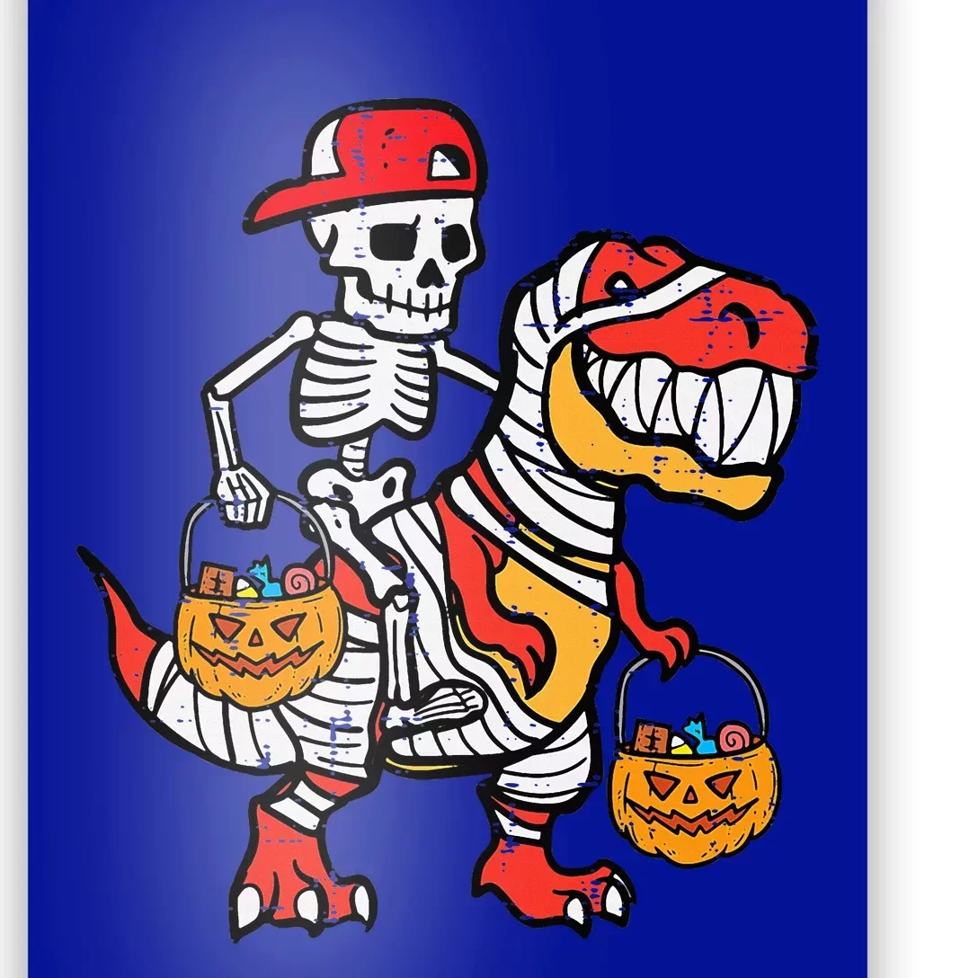 Cool Skeleton Cap Dino Mummy Halloween Poster