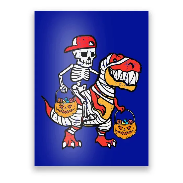 Cool Skeleton Cap Dino Mummy Halloween Poster