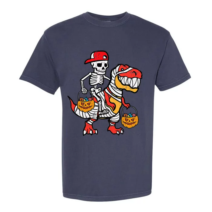 Cool Skeleton Cap Dino Mummy Halloween Garment-Dyed Heavyweight T-Shirt